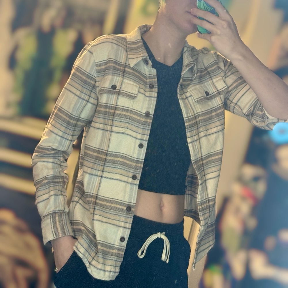 Long-Sleeved Fjord Flannel Shirt Shacket